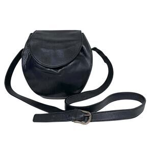 Vintage Genesis by Sabrina New York Genuine Leather Crossbody Purse Black